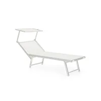 contemporary style - chaise longue cross c-tett text blanc (2 pezzi)