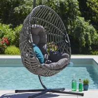 ozalide - fauteuil suspendu canberra gris perle - 126x126x203 cm