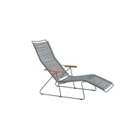 chaise longue click sunlounger - gris foncé