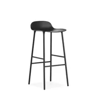 chaise de bar form avec structure en métal - noir - 75 cm
