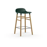 chaise de bar form avec structure en bois  - vert - chêne - 65 cm
