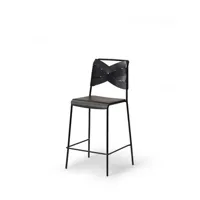chaise de bar torso  - noir - bois noir