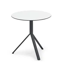 table de bistro trio - ronde - ø 60 cm - gris métallique - blanc