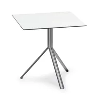 table de bistro trio - carrée - 60 x 60 cm - acier inoxydable - gris roche