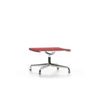 chaise en aluminium - ea 125 - tabouret - poli - cuir rouge