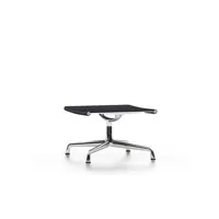 chaise en aluminium - ea 125 - tabouret - chromé - cuir nero