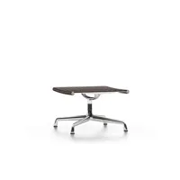 chaise en aluminium - ea 125 - tabouret - chromé - cuir chataîgne
