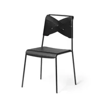 chaise torso  - assise noire / dossier noir