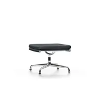 chaise en aluminium - soft pad - ea 223 - tabouret - poli - cuir/plano - asphalte/gris foncé
