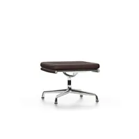 chaise en aluminium - soft pad - ea 223 - tabouret - poli - cuir/plano - châtaigne/marron
