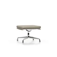 chaise en aluminium - soft pad - ea 223 - tabouret - poli - cuir/plano - sable/café