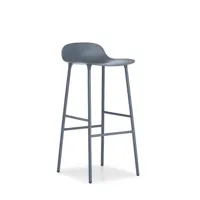 chaise de bar form avec structure en métal - bleu - 75 cm