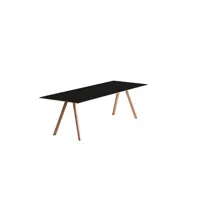 table de salle à manger copenhague cph30 - noir - chêne savonné - 250 x 90 cm