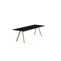 table de salle à manger copenhague cph30 - noir - chêne savonné - 250 x 120 cm