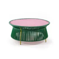 table basse caribe - vert/rose/curry