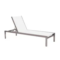 chaise longue empilable quadrato - blanc - argent