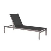 chaise longue empilable quadrato - noir - argent