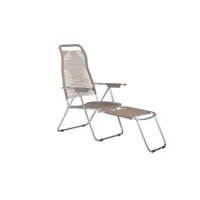 chaise longue spaghetti - taupe - aluminium