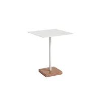 table de jardin terrazzo  - gris clair - terrazzo rouge - carré 60 x 60 cm