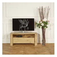enzo - meuble tv style moderne en bois, 1 niche, 1 tiroir