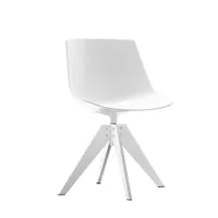 chaise rotative flow vn piètement acier - blanc