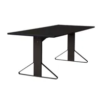 table salle à manger kaari petit modèle - hpl noir, brillance intense - chêne noir - grand