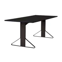 table salle à manger kaari petit modèle - hpl noir, brillance intense - chêne noir - petit