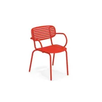 chaise avec accoudoirs mom  - rouge