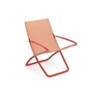 chaise longue snooze - rouge écarlate / pêche