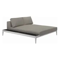 canapé grid module de relaxation avec table - robben grey - blanc - céramique nero