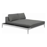 canapé grid module de relaxation avec table - blend fog - blanc - céramique nero