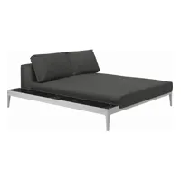 canapé grid module de relaxation avec table - blend coal - blanc - céramique nero
