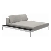 canapé grid module de relaxation avec table - blend linen - blanc - céramique nero