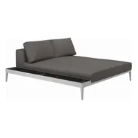 canapé grid module de relaxation avec table - granite - blanc - céramique nero