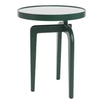 table d'appoint ant - vert smaragd - etagère en verre transparent