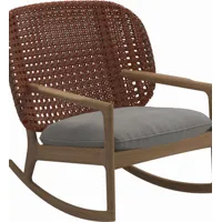 fauteuil à bascule kay low back - fife canvas grey - osier cuivre