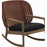 fauteuil à bascule kay low back - fife soot blue - osier cuivre