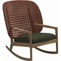 fauteuil à bascule kay high back - fife olive - osier cuivre