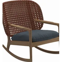 fauteuil à bascule kay low back - tuck denim - osier cuivre