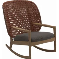 fauteuil à bascule kay high back - robben charcoal - osier cuivre