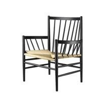 fauteuil de salon j82 - chêne naturel - noir