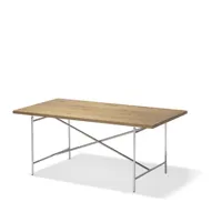 table de salle à manger eiermann 2 - chêne - chromé - 160 x 83 cm