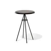 table haute tom - chêne noir - chromé
