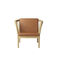 j146 fauteuil - cuir cognac - naturel