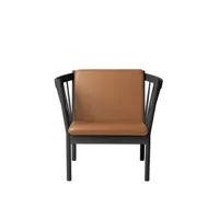 j146 fauteuil - cuir cognac - noir