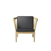 j146 fauteuil - cuir noir - naturel