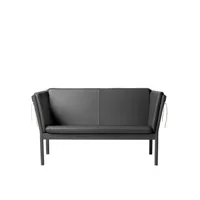 j148 canapé - 2 places - cuir noir - noir