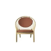 fauteuil j166 jørna - chêne - orange fumé
