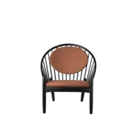 fauteuil j166 jørna - noir - orange fumé