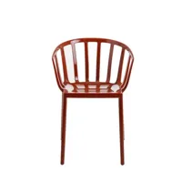 chaise avec accoudoirs venice  - orange rouille
